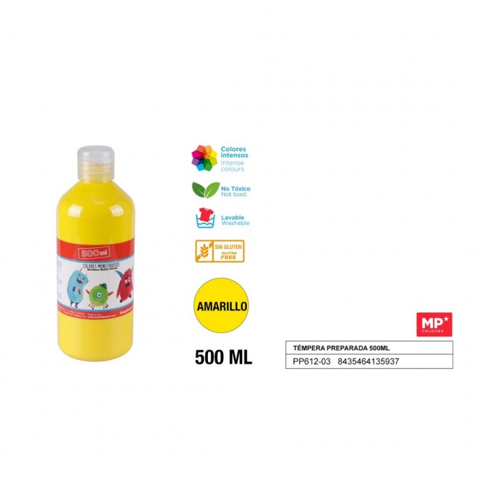 Témpera líquida amarilla (500 ml)