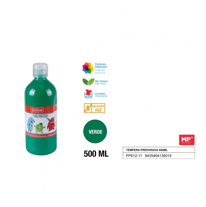 Témpera líquida verde (500 ml)