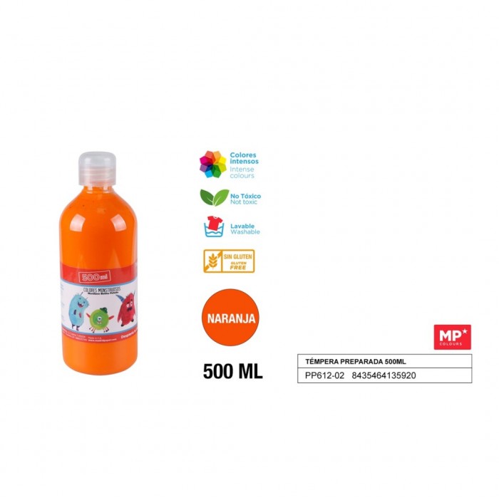 Témpera líquida naranja (500 ml)