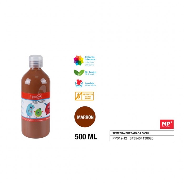 Témpera líquida marrón (500 ml)