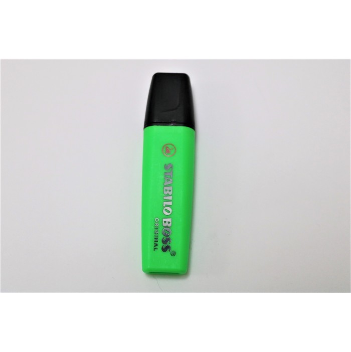 Subrayador verde fluorescente stabilo