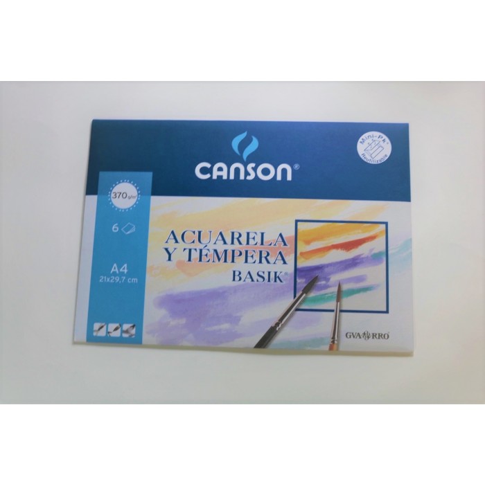 Papel Canson para acuarela y témpera A4