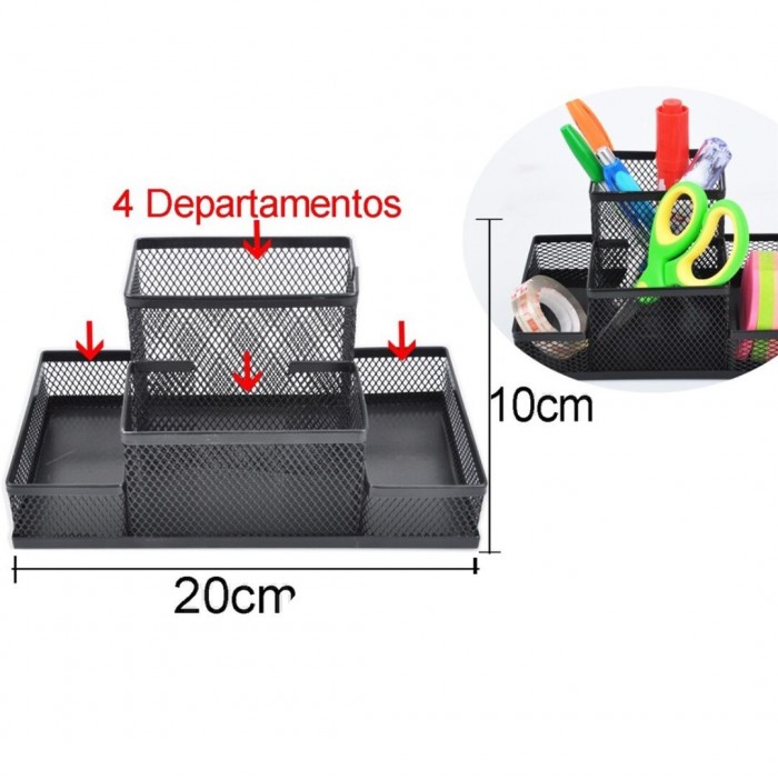 Portalápiz con 4 compartimentos