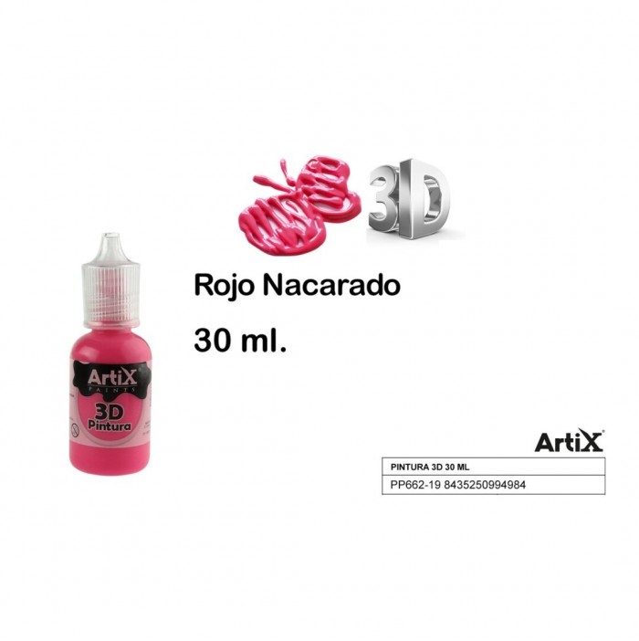 Pintura 3D rojo nacarado