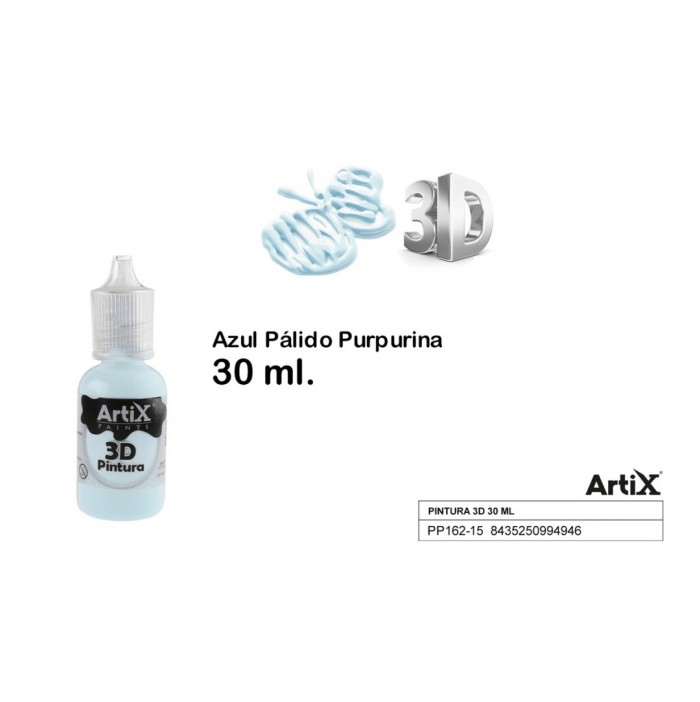 Pintura 3D azul claro purpurina