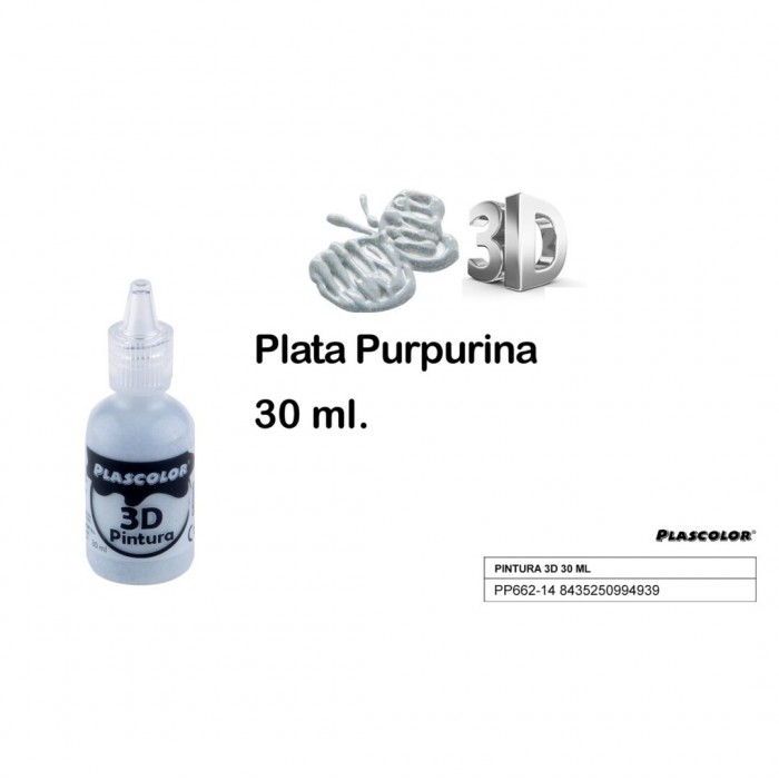 Pintura 3D plata purpurina