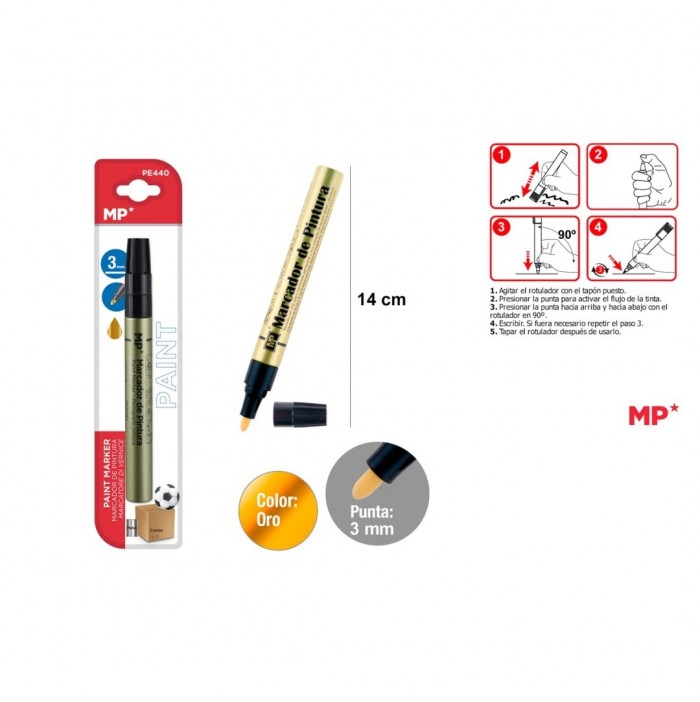 Marcador de pintura oro 3 mm