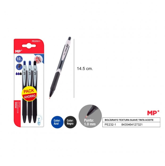 Pack de bolígrafos ballpoint 1mm