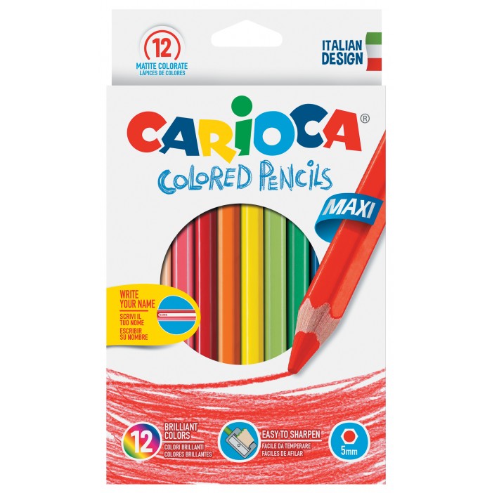 Lápices de colores triangular carioca maxi (12)