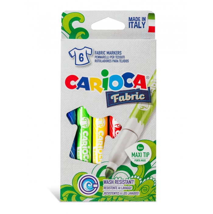 Pack 6 Rotuladores Carioca textil