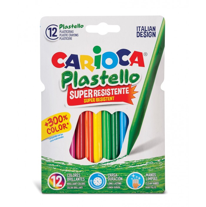 Pack de 12 ceras carioca plastello