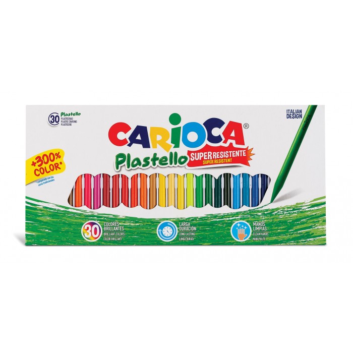 Pack de 30 ceras carioca plastello