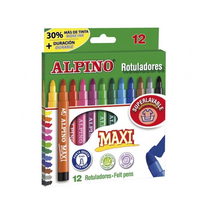 Pack rotuladores Alpino 12U Maxi