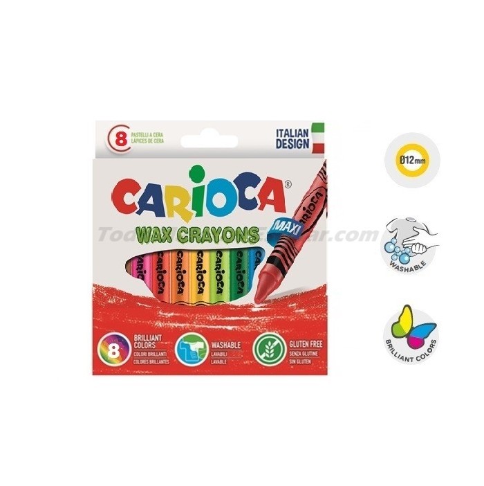 Pack de 8 maxi ceras circulares Carioca